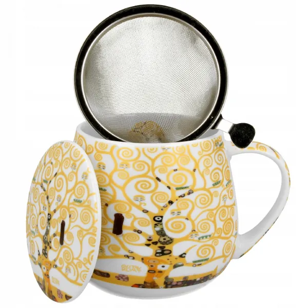 Duo Porcelánový hrnček Klimt Ecru Strom života I. 430 ml ecru/viacfarebný