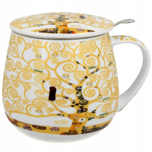 Duo Porcelánový hrnček Klimt Ecru Strom života I. 430 ml ecru/viacfarebný
