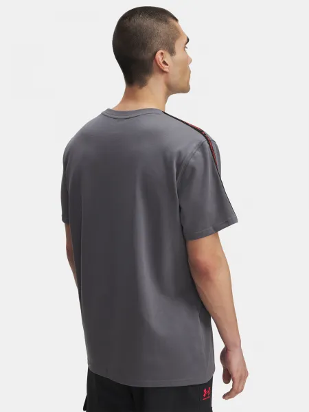 Men's Under Armour UA Icon HWT Tee Taping-GRY T-Shirt - Mens