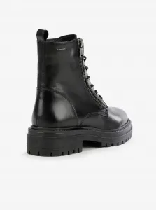 Black Women Ankle Leather Shoes Geox Iridea - Women