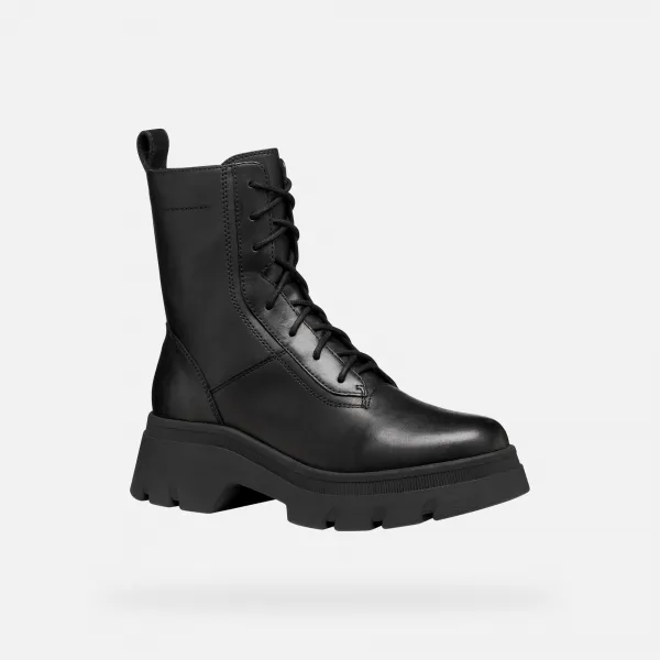 Black Women's Ankle Boots Geox Pluette - Ladies