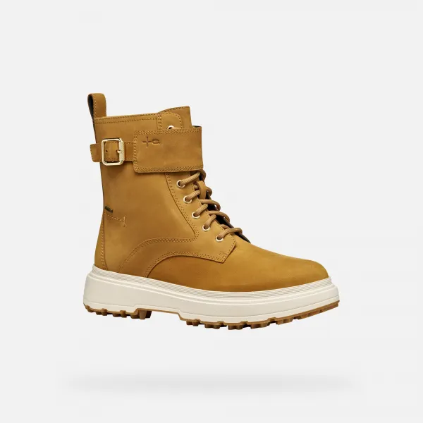 Light Brown Women's Ankle Boots Geox Lamidie + Grip ABX - Ladies
