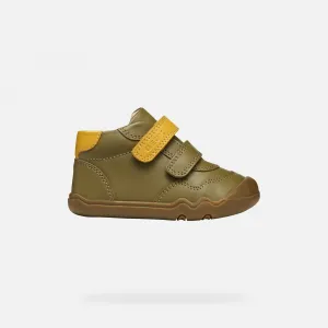 Khaki Boys' Barefoot Sneakers for First Steps Geox Steppieup - Boys