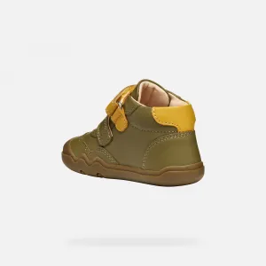 Khaki Boys' Barefoot Sneakers for First Steps Geox Steppieup - Boys