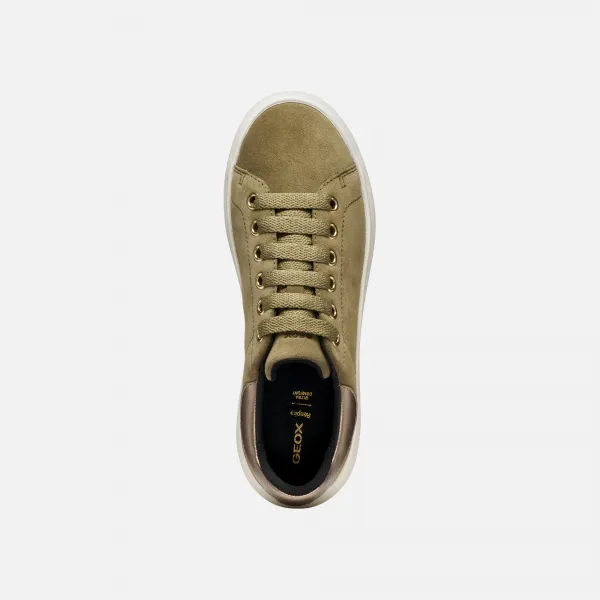 Khaki Women's Geox Spherica EC4.1 Sneakers - Women's