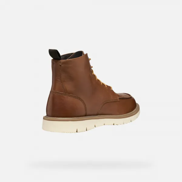 Brown Men's Ankle Boots Geox Pove - Mens