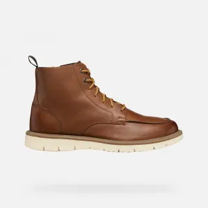 Brown Men's Ankle Boots Geox Pove - Mens