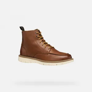 Brown Men's Ankle Boots Geox Pove - Mens
