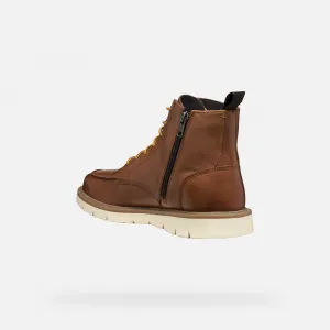 Brown Men's Ankle Boots Geox Pove - Mens