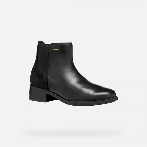 Black Women's Ankle Boots Geox Camexia NP ABX - Ladies