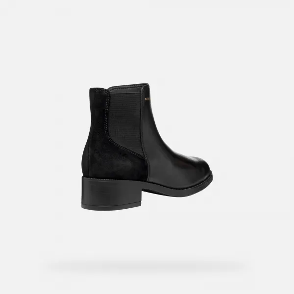 Black Women's Ankle Boots Geox Camexia NP ABX - Ladies
