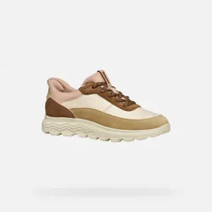 Beige Geox Spherica Plus Women's Sneakers - Women's