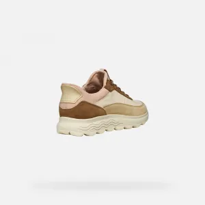 Beige Geox Spherica Plus Women's Sneakers - Women's
