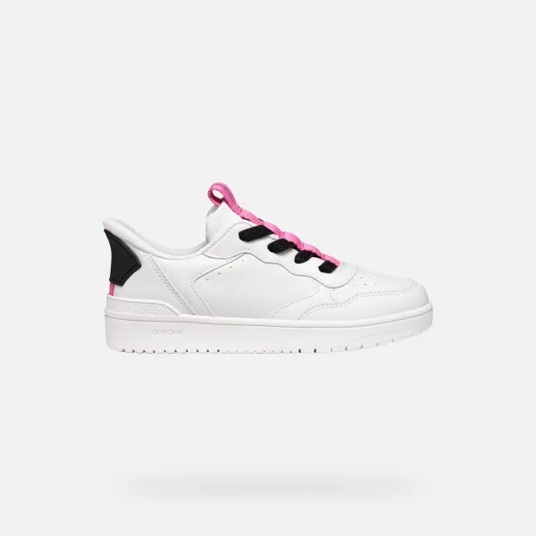 White Girls Geox Washiba Fast In Sneakers - Girls