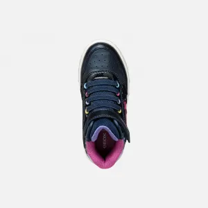 Dark Blue Girls Geox Skylin Sneakers - Girls