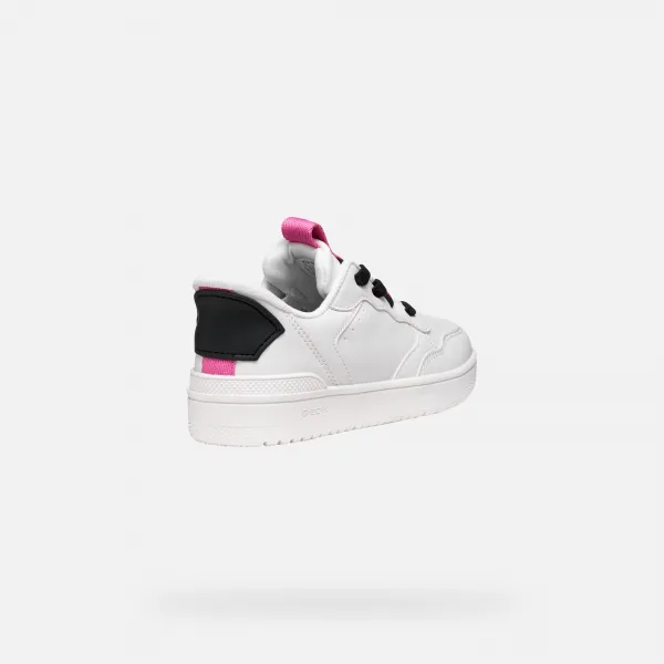 White Girls Geox Washiba Fast In Sneakers - Girls