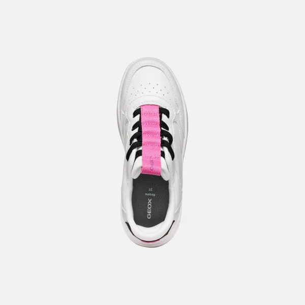 White Girls Geox Washiba Fast In Sneakers - Girls