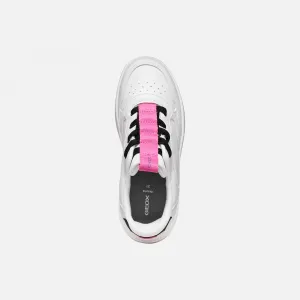 White Girls Geox Washiba Fast In Sneakers - Girls