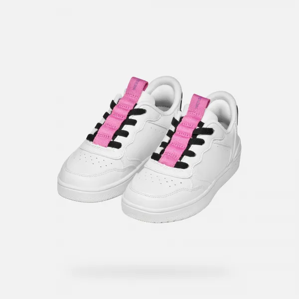 White Girls Geox Washiba Fast In Sneakers - Girls