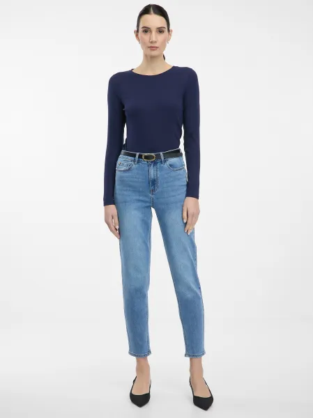 Women's Navy Blue Long Sleeve T-Shirt ORSAY - Women's