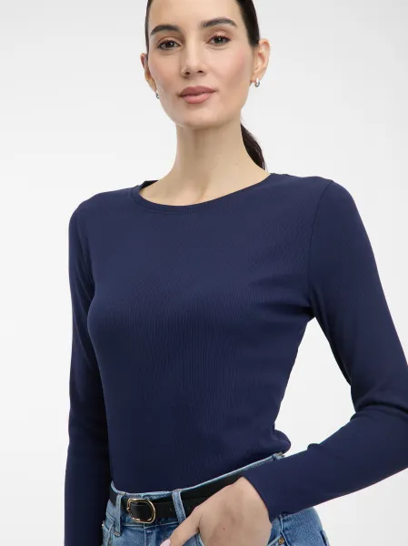 Women's Navy Blue Long Sleeve T-Shirt ORSAY - Women's