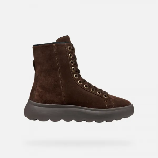 Geox Spherica EC4.1 Women's Ankle Boots Dark Brown - Ladies