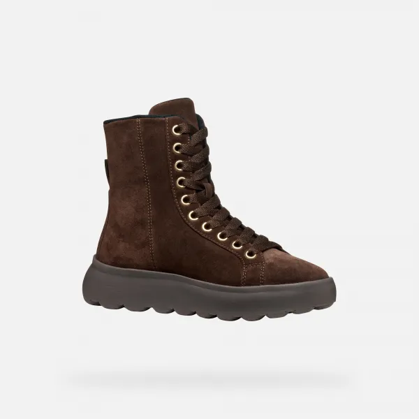 Geox Spherica EC4.1 Women's Ankle Boots Dark Brown - Ladies