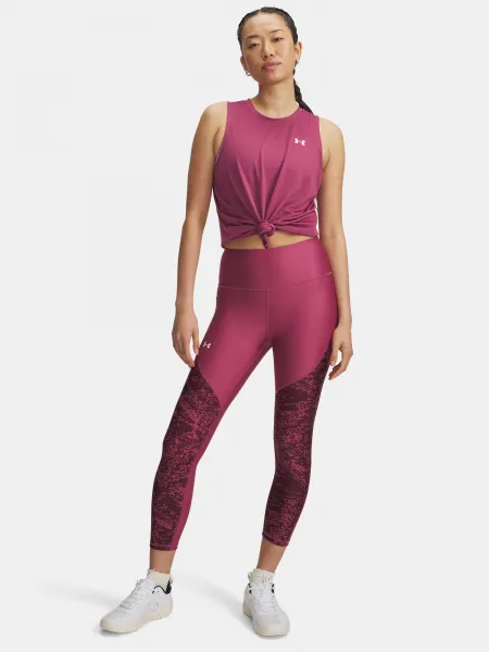 Under Armour Tech Print Panel Ankle Leg-RED Leggings - Women's