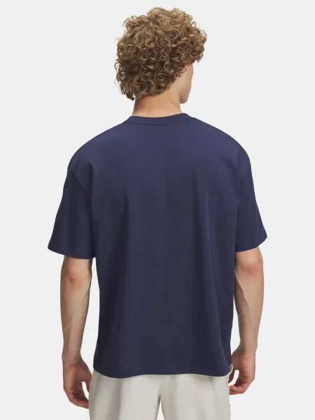 Men's Under Armour UA HWT WOVEN LABEL SS-BLU - Men's T-Shirt
