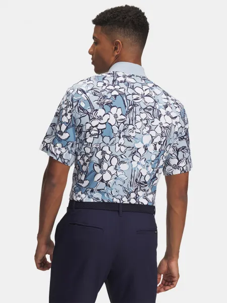 Men's Under Armour UA Drive Chill Printed Polo-BLU T-Shirt - Men's