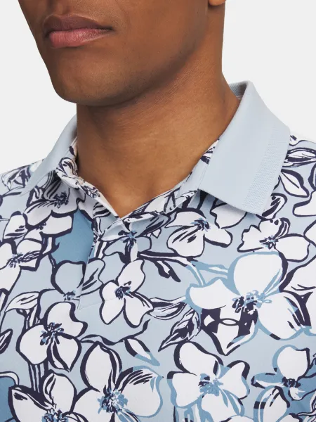 Men's Under Armour UA Drive Chill Printed Polo-BLU T-Shirt - Men's