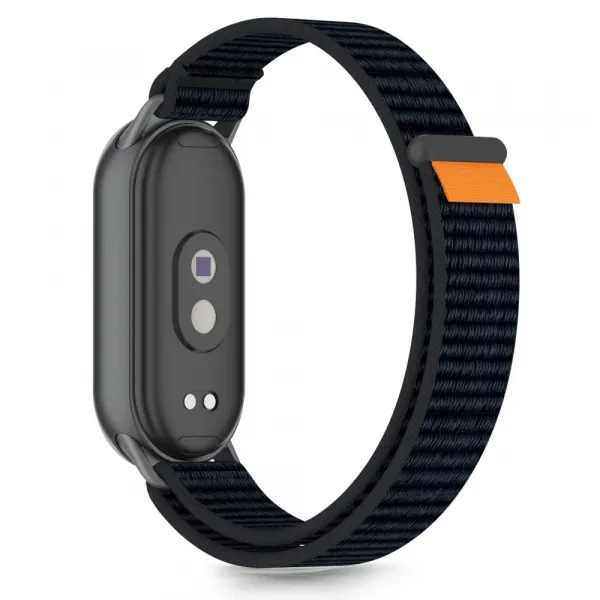 Tech-Protect Nylon Stripe remienok na Xiaomi Smart Band 8 / 9 / 10, black/orange