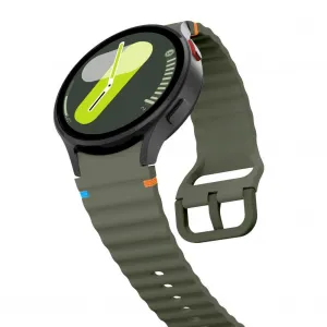 Tech-Protect Silicone Sport remienok na Samsung Galaxy Watch 4 / 5 / 5 Pro / 6 / 7 / FE, army green