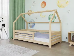 Benlemi Domčeková posteľ TULY s bočným štítom Zvoľte farbu: Biela, Zvoľte rozmer: 80x200 cm, Zvoľte zábranu: S otvoreným vstupom