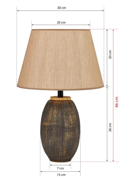 Opviq Stolní lampa Elev hnědá/zlatá