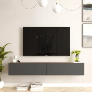 Závesný TV stolík Houseland Flipo borovica Atlantic/antracitový sivý