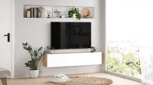 Závesný TV stolík Houseland Farfallo borovica Atlantic/biela