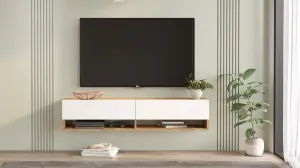 Závesný televízny stolík Houseland Felicia borovica Atlantic/biely