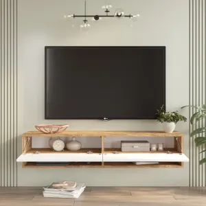 Závesný televízny stolík Houseland Felicia borovica Atlantic/biely