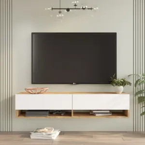 Závesný televízny stolík Houseland Felicia borovica Atlantic/biely