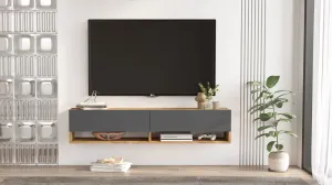 Závesný televízny stolík Houseland Felicia borovica Atlantic/antracitovo sivý