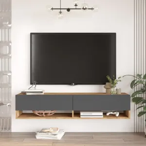 Závesný televízny stolík Houseland Felicia borovica Atlantic/antracitovo sivý