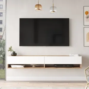 Závesný TV stolík Houseland Fredy borovica Atlantic/biela