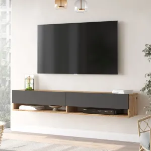 Závesný TV stolík Houseland Fredy borovica Atlantic/antracitovo sivá