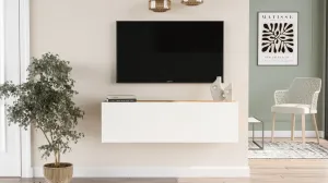 Závesný TV stolík Houseland Fullio borovica Atlantic/biela