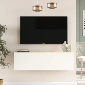 Závesný TV stolík Houseland Fullio borovica Atlantic/biela
