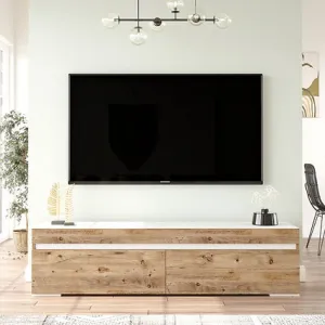 Televízny stolík Houseland Fulupa biely/borovica Atlantic