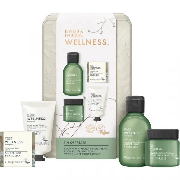 Baylis & Harding Wellness. Energise darčeková sada na telo Ginger, Lime & Basil Leaf