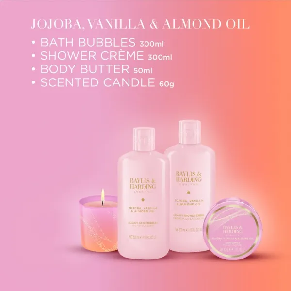 Baylis & Harding Jojoba, Vanilla & Almond Oil darčeková sada do kúpeľa