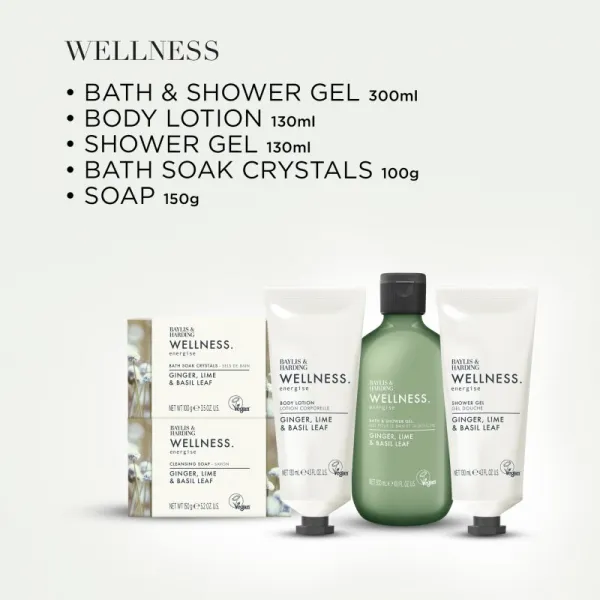 Baylis & Harding Wellness. Energise darčeková sada Ginger, Lime & Basil Leaf